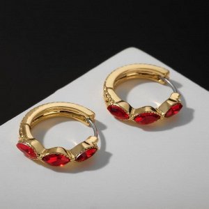 Серьги-кольца "Восток" абу-даби, d=2 см, цвет красный в золоте