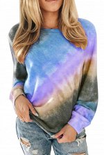 Синяя толстовка Ombre с разноцветным принтом