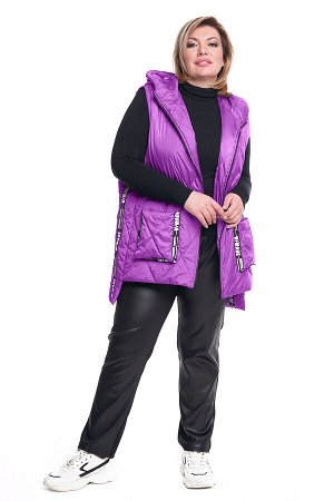 Жилет-5082 Материал: Болоньевая ткань; Цвет: Фиолетовый; Фасон: Жилет; Длина рукава: Без рукава; Параметры модели: Рост 173 см, Размер 54
Жилет стеганый с нашивными карманами с капюшоном пурпурный
Дли