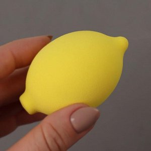 Спонж для нанесения косметики «Лимон», 4,5 x 7 см, увеличивается при намокании, цвет жёлтый