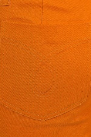 Брюки 1404 Цвет - тёмно-оранжевый. Ткань - хлопок. Состав - 95% хлопок, 5% эластан.  Молодежные зауженные брюки на широком поясе. Спереди и сзади функциональные карманы. Деликатная машинная стирка. Пе
