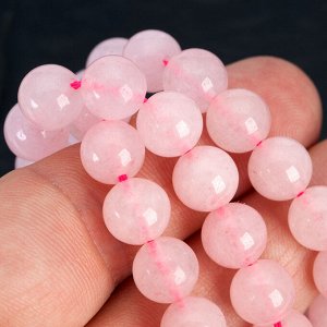 Бусины из природного кварца, цвет розовый, р-р 8,5 мм, отв-е 1мм.