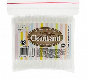 Ватные палочки CleanLand 100 в пакетике  «зип-лок»