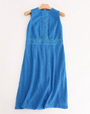 Женское платье без рукавов, цвет синий