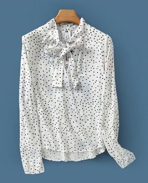 Женская блуза, принт "Звезды", цвет белый