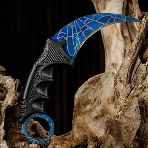 Нож-керамбит "Коготь орла" 20см, клинок 90мм/2,2мм, синяя паутина