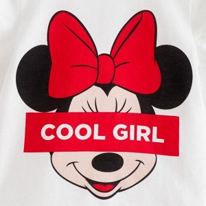 Футболка детская Cool girl Минни Маус, рост, белый