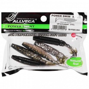 Приманка съедобная Allvega Power Swim 8,5 см, 5,5 г, salt and pepper 5 шт.
