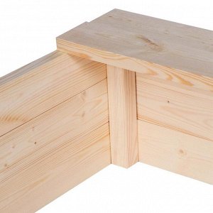 Песочница деревянная без крышки, 150 * 150 * 27 см, с сиденьями, без покраски, «Стюарт-1»