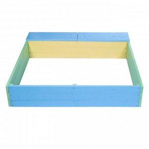 Песочница деревянная без крышки, 150 * 150 * 27 см, с ящиком для игрушек, цветная, «Стюарт-3»