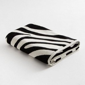 Полотенце махровое Этель Zebra чёрный, 70х130 см, 100% хл, велюр, 420 гр/м2