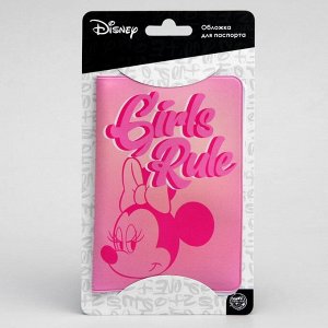 Обложка для паспорта "Girls rule", Минни Маус