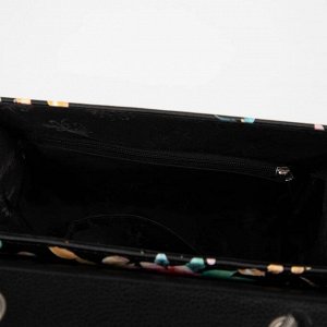 Сумка-мессенджер, отдел на клапане, наружный карман, длинный ремень, цвет чёрный