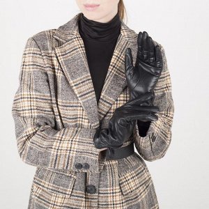 Перчатки женские, размер 7,5, с подкладом шерсть, цвет чёрный