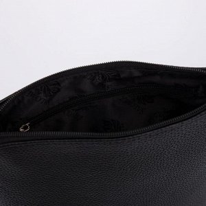 Сумка женская, отдел на молнии, наружный карман, регулируемый ремень, цвет чёрный