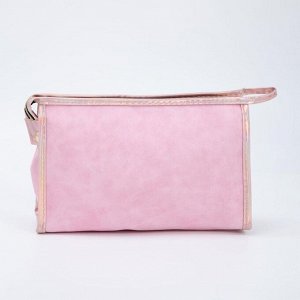 Косметичка-сумочка, отдел на молнии, с ручкой, цвет розовый