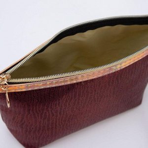Косметичка-сумочка, отдел на молнии, с ручкой, цвет бордовый