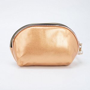 Косметичка-сумочка, отдел на молнии, с ручкой, цвет золотистый