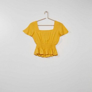 Блузка со сборками - золотисто-желтый