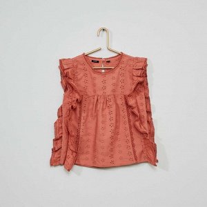 Блузка с помпонами - розовый