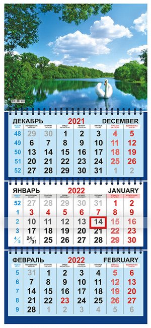 Квартальный календарь на 2022 год "Природа"