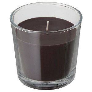 SINNLIG СИНЛИГ Ароматическая свеча в стакане, Перец/черный9 см