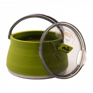 Чайник Tramp складной силиконовый 1 л, цвет оливковый
