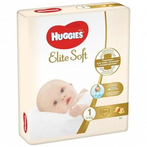 Пoдгyзнuku "Huggies" Elite Soft 1, 3-5kг, 84 шт