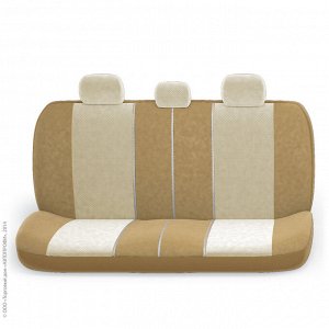 Авточехлы COMFORT COMBO, мультиконтурные, поддержка спины + поддержка плеч + поясничный упор. форм. велюр, 11 предм., карман, 6 молний, т.беж./св.бежевый,