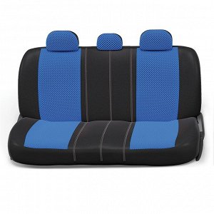 Авточехлы EXTRA COMFORT, анатом. поддержка, форм. велюр, 11 предм., карман, 6 молний, чёрн./синий,