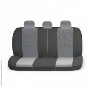 Авточехлы COMFORT, анатом. поддержка, велюр, 11 предм., карман, 6 молний, чёрн./т.серый