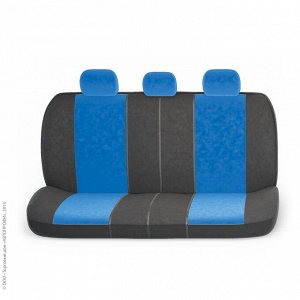Авточехлы COMFORT, анатом. поддержка, велюр, 11 предм., карман, 6 молний, чёрн./синий