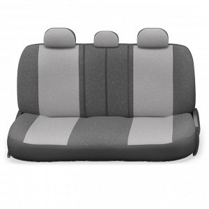 Авточехлы COMFORT, анатом. поддержка, литой подгол., велюр, 9 предм., карман, 6 молний, т.сер./св.серый,