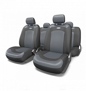 Авточехлы EXTREME, велюр/сетка AIR MESH, 8 предм., 3 молнии, чёрый,