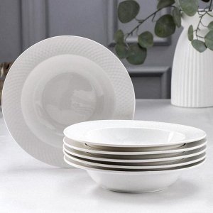 Набор тарелок глубоких «Юлия Высоцкая», 400 мл, d=22,5 см, 6 шт, цвет белый