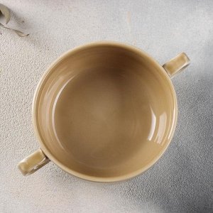 Чашка бульонная «Акварель», 380 мл, цвет золотисто-коричневый