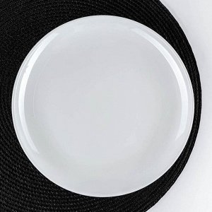 Тарелка фарфоровая обеденная Olivia Pro, d=23 см, с утолщённым краем, цвет белый