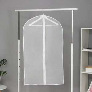 Чехол для одежды Доляна, плотный, 60x100 см, цвет белый, прозрачный