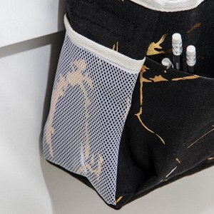 Органайзер подвесной с карманами Доляна «Мрамор», 3 отделения, 31x11x27 см, цвет чёрный