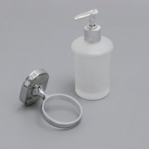 Дозатор для жидкого мыла с держателем «Нео», 150 мл, стекло, матовый