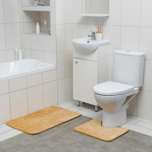 Набор ковриков для ванной и туалета Доляна «Галька», 2 шт: 39?50, 50?80 см