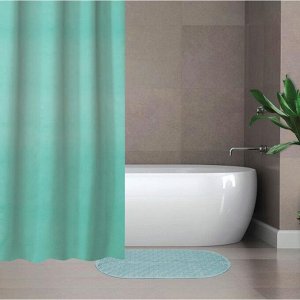 Набор для ванной SAVANNA «Селест»: штора 180x180 см, ковёр 38x69 см, цвет морской волны