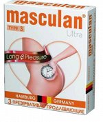 Презервативы Masculan 3 Ultra, продлевающие с колечками, пупырышками и анестетиком, 3 шт