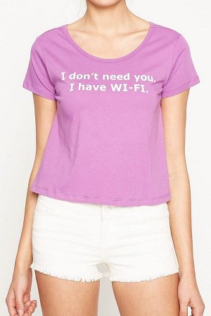 Футболка пурпурная "Ты мне не нужен, у меня есть WI-FI"