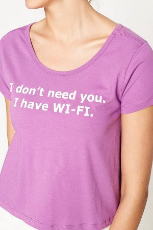 Футболка пурпурная "Ты мне не нужен, у меня есть WI-FI"