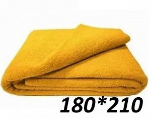 Простынь махровая желтая 180х210
