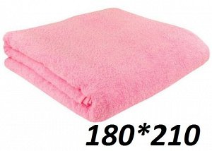 Простынь махровая светло-розовая 180х210