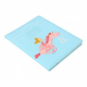 Дневник универсальный для 1-11 классов Princess и единорог, твёрдая обложка из искусственной кожи, объёмная аппликация, 48 листов