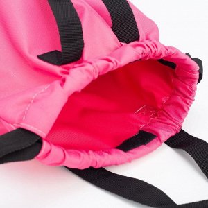 Мешок для обуви, отдел на стяжке, наружный карман, цвет розовый
