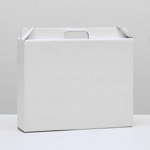 Коробка универсальная с ручкой, белая, 34,5 х 8 х 27 см